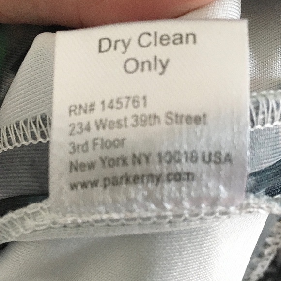 Anthropologie x Parker Tobias blue black Abstract print faux wrap mini dress S - Picture 12 of 16